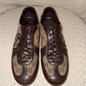 Gucci Leather and Canvas Sneakers